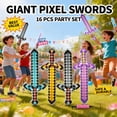 thumbnail image 6 of JESTAR 16PCS Pixel Miner Crafting Inflatable Sword Set, Colorful Balloon Swords with Hand Pump, Party Favor Props for Birthday Events, Theme Parties & Celebrations, 6 of 7