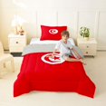 thumbnail image 4 of Manfei Tunisia Flag Twin Comforter Sets,International Culture Bedding Set,Red White,Light Gray Reversible,2pcs,1 Comforter and 1 Pillowcase, 4 of 7