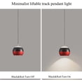 thumbnail image 5 of FSLiving H Type Track Pendant Light Creative Lifting Pendant Light Retractable Adjustable Lighting Fixture with Aluminum & Acrylic Shade,7W 3000K Warm Lighting - 1 Light (Black & Red), 5 of 7