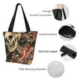 thumbnail image 4 of Fotbe Gothic Eastern Floral Skull Bolsa de Playa con Estampado, Bolsa de Hombro, Bolsa de Mano Espaciosa, Bolsa de Viaje Ligera, Bolsa de Compras Versátil, 4 of 6