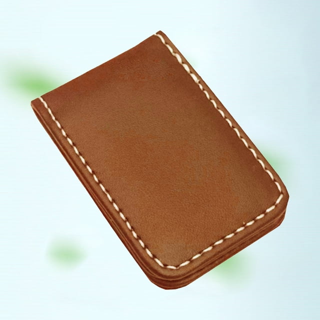 Clip de dinero de cuero Clips de de abrazadera de dólar s de crédito Soporte de dinero para hombres y mujer , Brown_60x41x8mm Marrón_60x41x8mm Baoblaze Clip de dinero