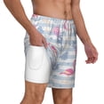 thumbnail image 3 of Goofa Flamingo and Pineapple Printed Men's Swim Trunks Board Shorts Quick Dry Mens Swimming Trunks with Compression Liner,Breathable Fit Hawaii Beach Shorts-Small, 3 of 9