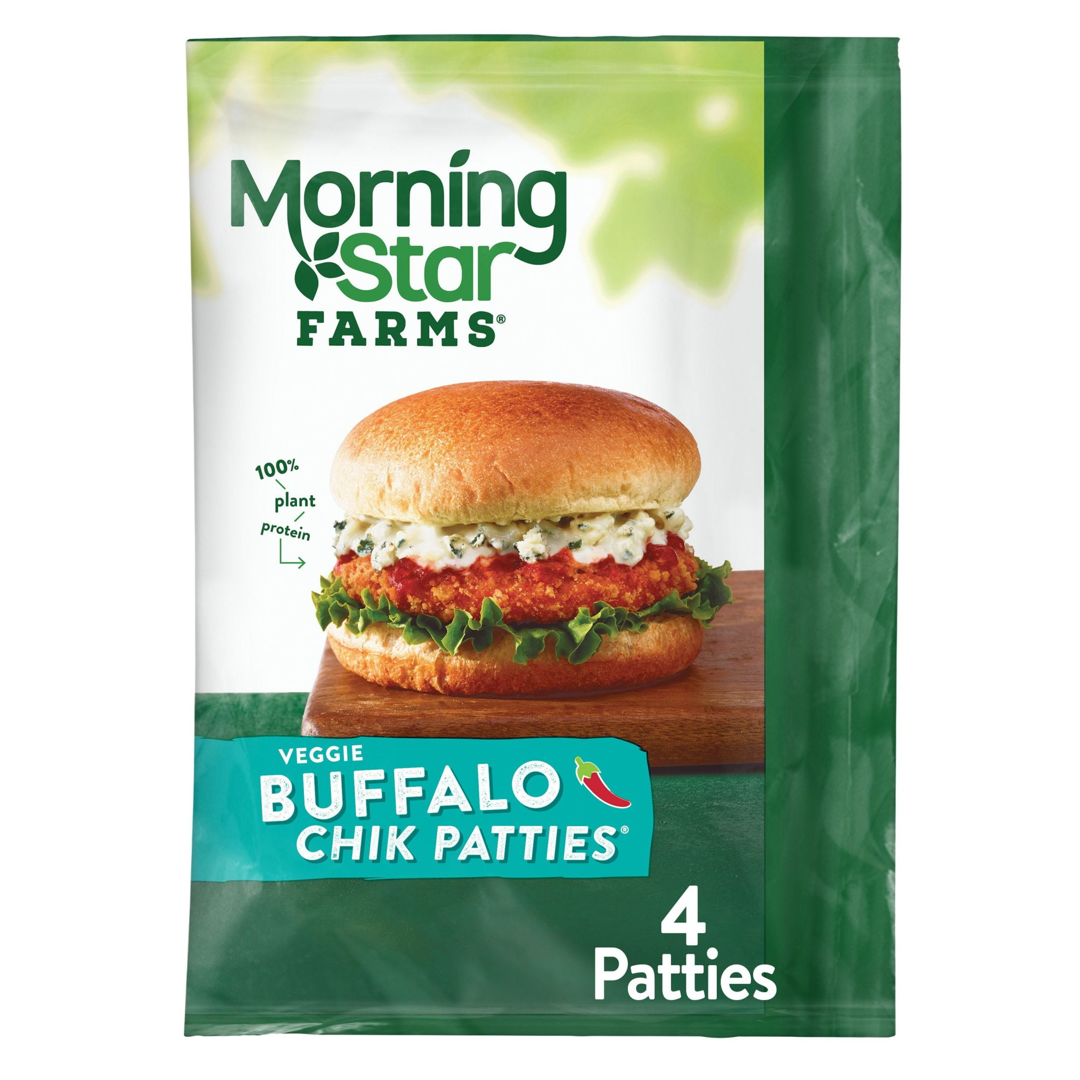 MorningStar Farms Buffalo Meatless Chicken Patties, 10 oz (Frozen)