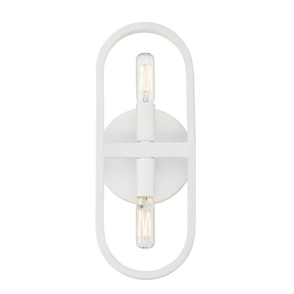 Designers Fountain Carousel 2 Light Matte White Wall Sconce Light, D254C-2WS-MW
