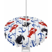 Outdoor Tablecloth with Umbrella Hole and Zipper Red Lobster Blue Crab Round Outdoor Tablecloths 60 Inch Table Cloths Nautical Anchor Patio Table Cloth Cover for Outdoor Tables Picnic Garden