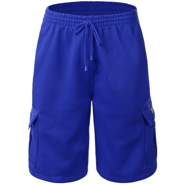 mens sweat cargo shorts