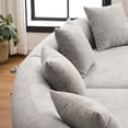 thumbnail image 3 of 110'' Cloud Couch, Black Modern Assembly Sectional Couch for Living Room, Curved Boneless Compression Modular Design, Chenille Sleeper Sofa for Bedroom Apartment Lounge, 3 of 12