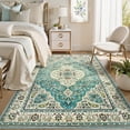 thumbnail image 3 of Lahome Decor 4'x6'Oriental Floral Medallion Area Rug for Living Room,Non Slip Machine Washable Vintage Indoor Rug,Vintage Printed Rug,Low Pile Lightweight Vintage Rug for Bedroom Dining Room Office, 3 of 9