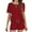 Red, variant on Short Pajama Set for Women Women's Two Piece Shorts Set Solid Color Crewneck Top and Drawstring Shorts Plus Size Pajamas Sets Comfortable Sleepwear