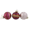 thumbnail image 4 of Northlight Floral and Striped Christmas Glass Ball Ornaments - 2.5" (60mm) - Multi - 12ct, 4 of 9