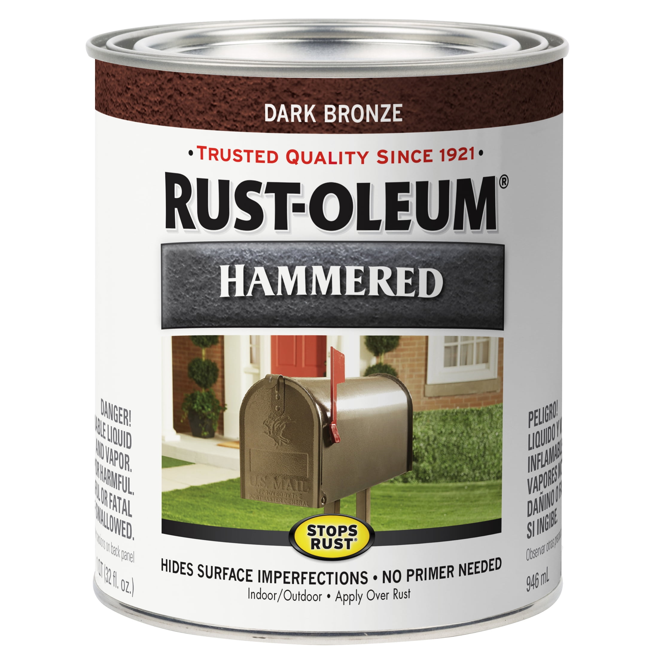 Dark Bronze, Rust-Oleum Stops Rust Hammered Paint- Quart, 2