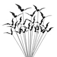 thumbnail image 2 of Halloween Bat Garden Stakes Outdoor Yard Spooky Decor, PVC Flying Bat Yard Stakes for Lawn Garden Flower Bed Halloween Outdoor Decorations 30 PCS (bat 5.91 inches + pole 9.84 inches), 2 of 7