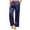 Navy Blue, variant on Ekouaer Women's Silk Satin Pants Wide Leg Pajama Bottoms Lounge Pants Casual Loose Trousers Pj with Pockets