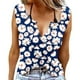 thumbnail image 2 of Camisetas para Mujeres Flores Plantas Impresión Suelta Cuello Redondo Top sin Mangas, Camisetas de Verano para Mujeres, 2 of 5