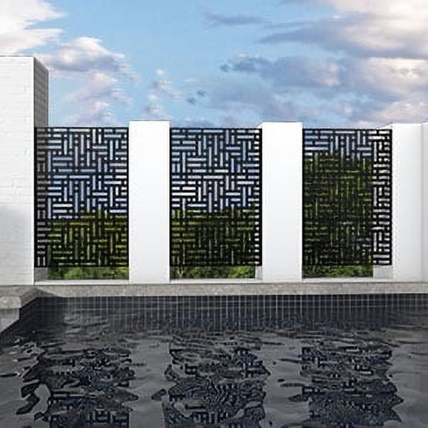 MAYEERTY 76 in x47 in Decorative Privacy Screen Outdoor Divider with Stand