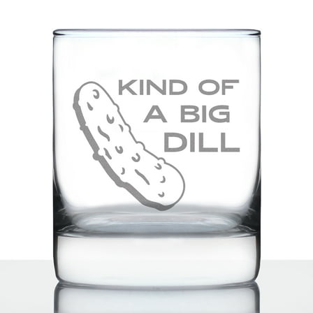 Bevvee Whiskey Rocks Glass 10.25 oz Big Dill Gifts for Whiskey Lovers Glassware & Drinkware