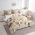thumbnail image 3 of Homewish Gingerbread Man Snowman 7-Piece Queen Bedding Set - Xmas Deer Snowflake, 3 of 8