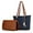 Navy, variant on Malay Vegan Leather Womens Tote Bag with Cosmetic Pouch by Mia K 2 pieces