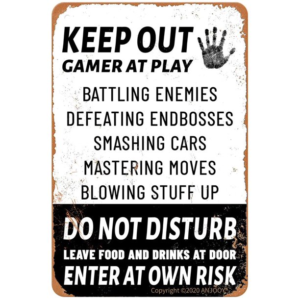 Tin Signs Vintage Keep Out Gamer At Play Do Not Disturb Enter At Own Risk Metal