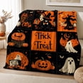 thumbnail image 5 of sruoe Lightweight Warm Halloween Flannel Blanket, Halloween Room Decor, Halloween Gifts for Couch, Lounge, Holiday Party Scene Layout, 5 of 7