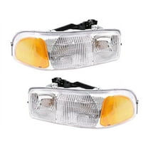 Headlight Assembly Set - Compatible with 2000 - 2006 GMC Yukon Sport Utility 4-Door 2001 2002 2003 2004 2005