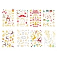 thumbnail image 4 of 8pcs Navidad Tatuajes Temporales Transferencia de Agua Maquillaje Cuerpo Pegatinas Calcomanías Sunnimix Pegatinas de arte corporal dorado, 4 of 8