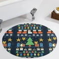 thumbnail image 5 of Merry Christmess Round Carpet Circle Rug Outdoor Patio Area Rug Washable Large Area Rugs Hallway Room Decor Fitness Mats, 5 of 8