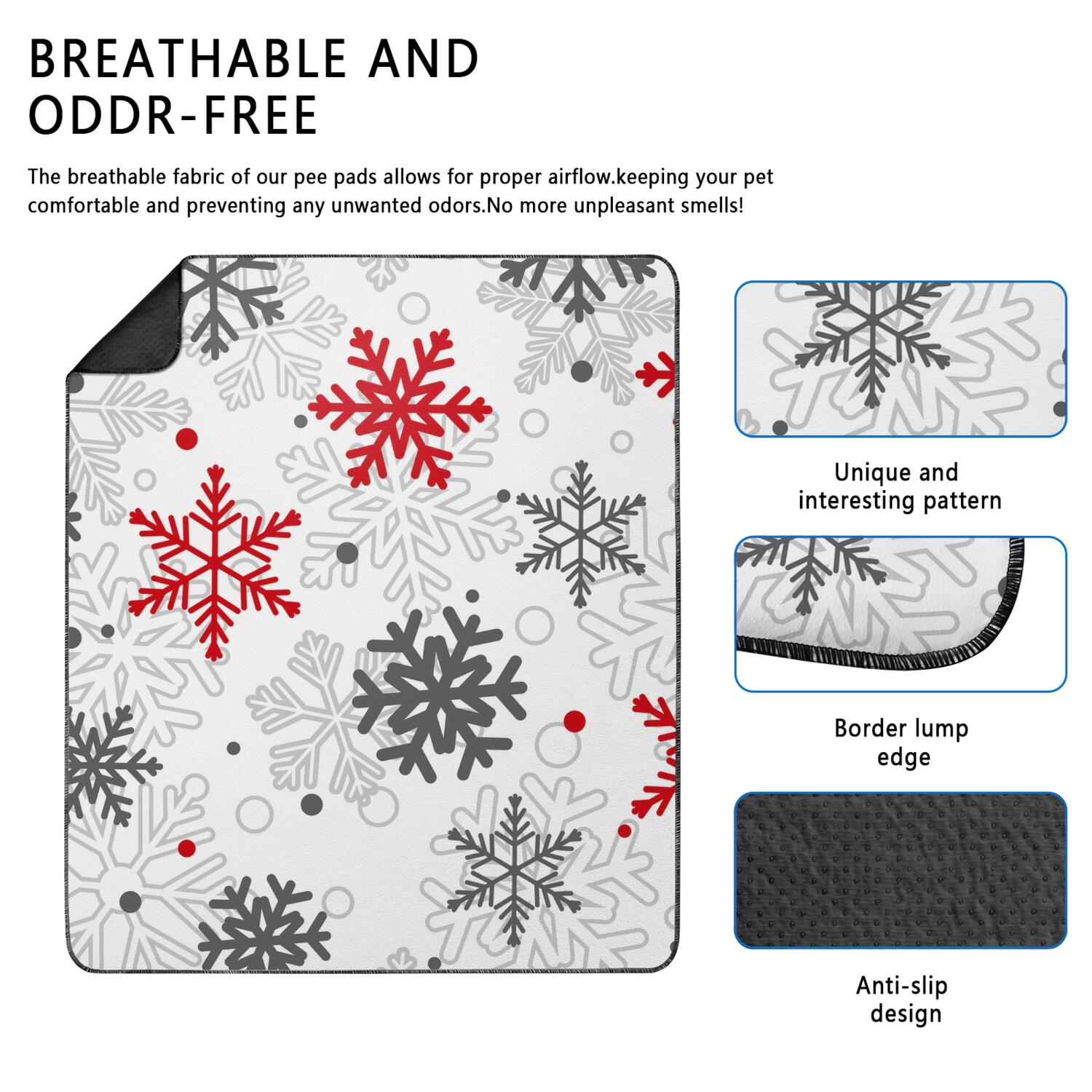 Festive 35" x 41" Reusable Puppy Pads 2-Pack, Christmas Themed Washable Dog Potty Training Mats, Highly Absorbent Pet Mat for Crate Bottoms and Living Areas