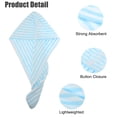 thumbnail image 4 of 3 Pcs Soft Hair Towel Wrap Drying Cap Microfiber for Wet Long Hair Blue White 9.84x25.59 Inch, 4 of 6