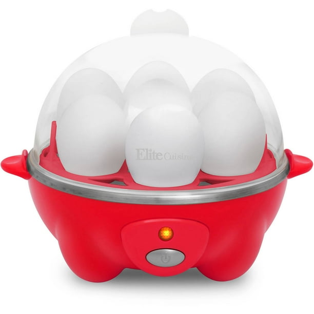 Elite Cuisine EGC007R MaxiMatic Egg Poacher & Egg Cooker with 7 Egg