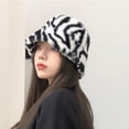 thumbnail image 4 of Womens Lambs Wool Bucket Hat Japanese Cute Girls Outdoor Sports Fisherman Cap for Women Casual Winter Warm Hat, 4 of 6