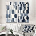 thumbnail image 1 of Designart "Retro Blue Circular Universal Grid" Modern Geometric Wall Art Set Of 2 - Modern White Canvas Set For Living Room Decor, 1 of 6