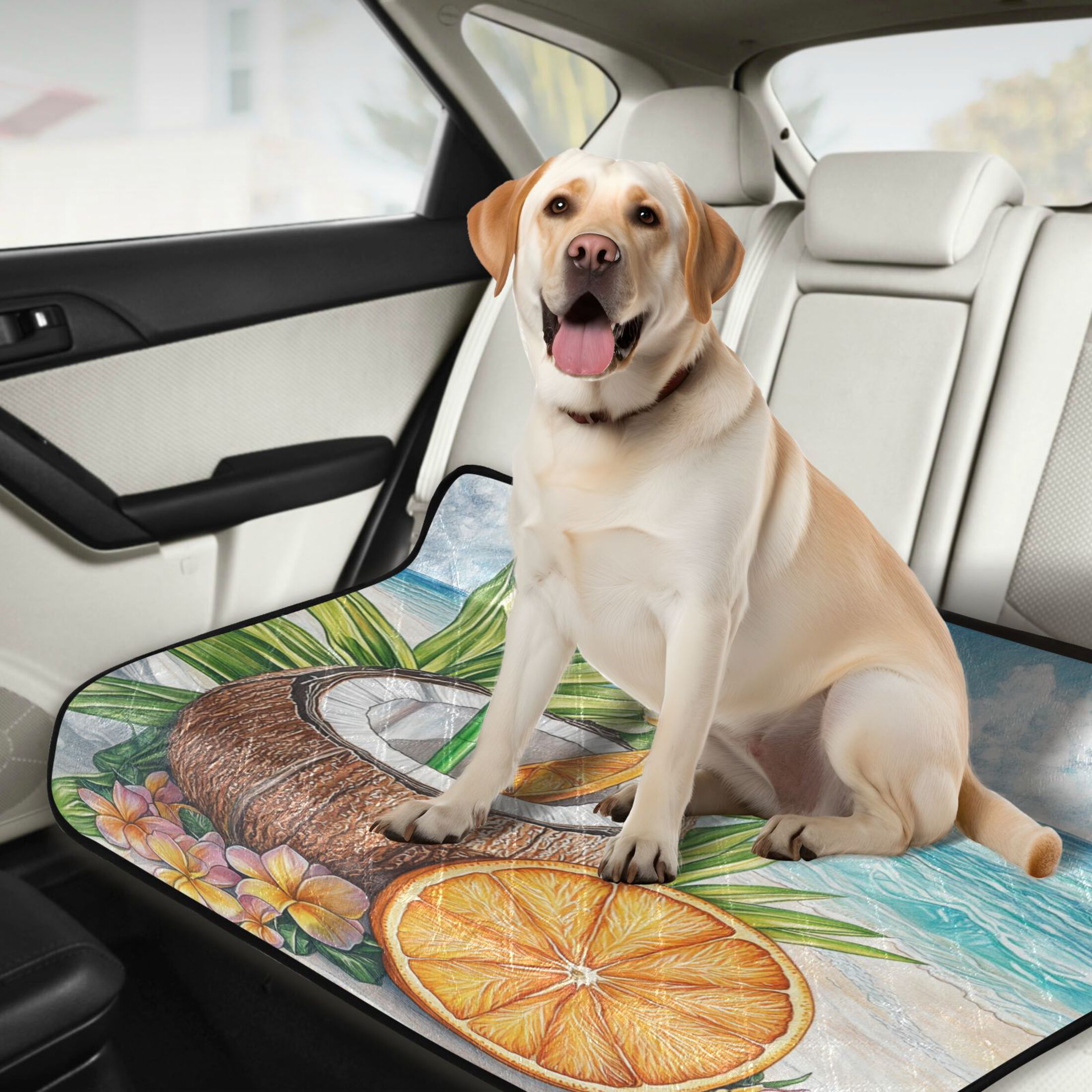 Qxltty Coconut Orange Slice Cat litter Pads Pet Set of 3 Diaper Mats Center Anti-leakage Layer Absorbent Soft and Comfortable