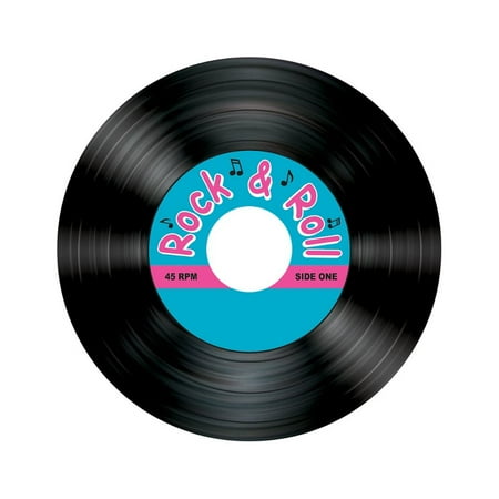

Party Central Club Pack of 96 Black Rock and Roll Record Round Coasters 3.5