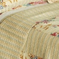 thumbnail image 3 of Girl Memories - 100 Percent Cotton  3 Pieces Vermicelli-Quilted Patchwork Quilt Set  Full & Queen Size - Beige, 3 of 4