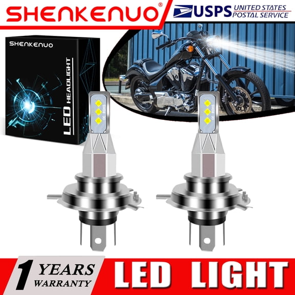 SHENKENUO For Honda Fury VT1300CX 2010-2017 2X 9003 H4 LED Headlights Bulb 55W 6000K White,Pack of 2,C56