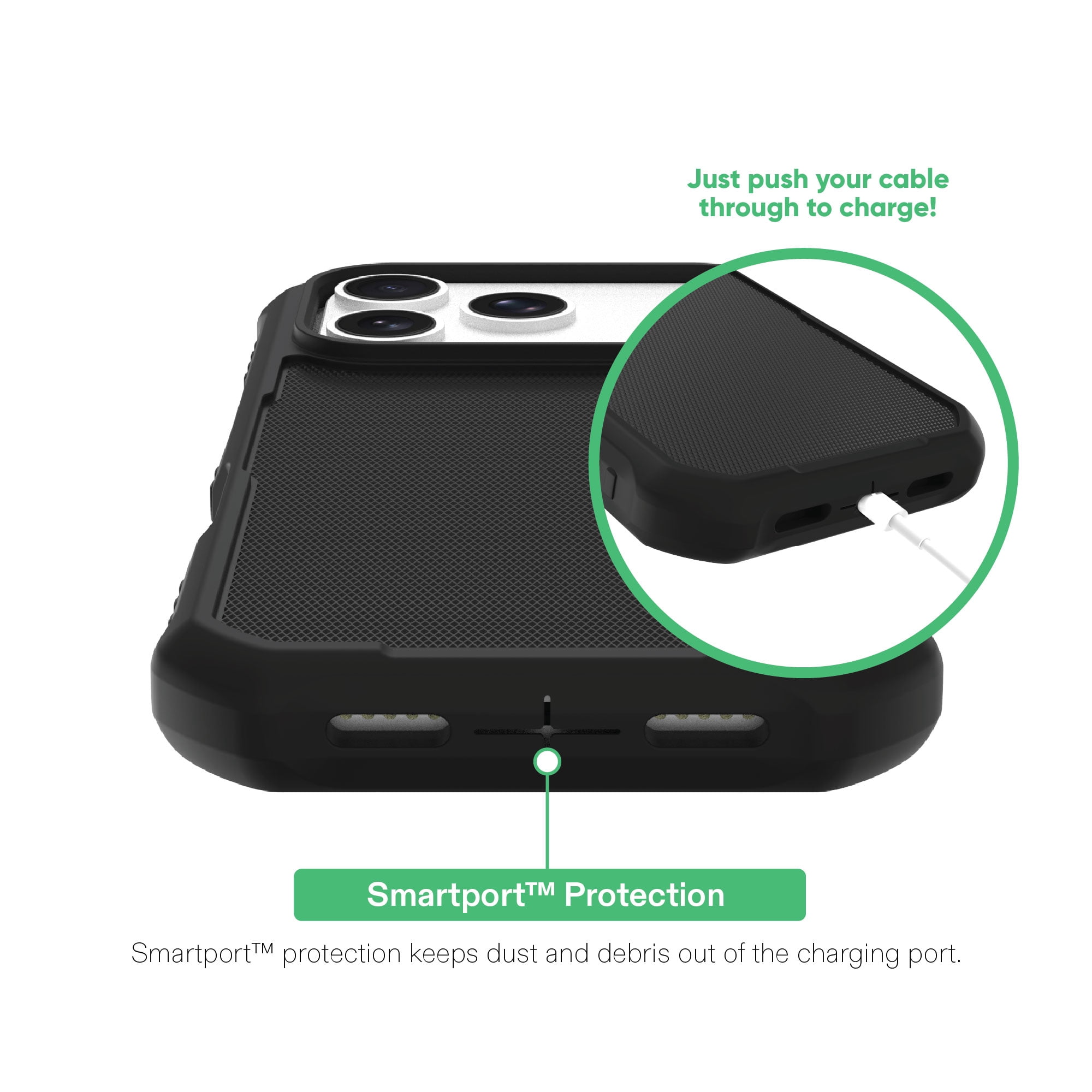 onn Rugged Phone Case for iPhone 18 Pro / 17 Pro, MagSafe Compatible - Black