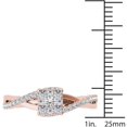 thumbnail image 4 of 1/2 Carat T.W. Diamond Criss-Cross Shank Cluster 10kt Rose Gold Engagement Ring Set, 4 of 5
