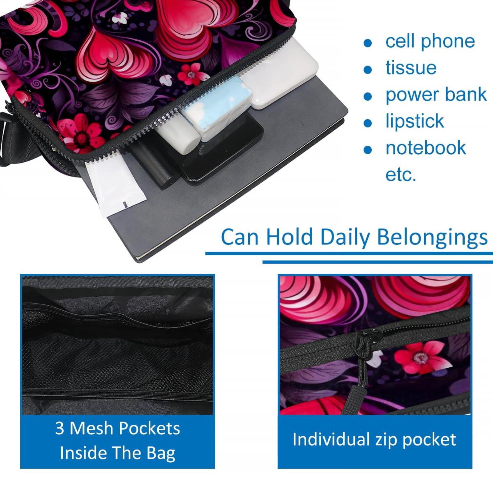 Valentine's Day Love Lightweight Adjustable Sling Bag Waist Pack with Extension Strap Unisex - Ideal for Travel and Outdoor Activities