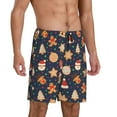thumbnail image 2 of Kdxio Holiday Gingerbreads Print Mens Sleep Shorts Bottoms Soft Comfy Pajama Wear Pants with Drawstring Pockets, 2 of 5
