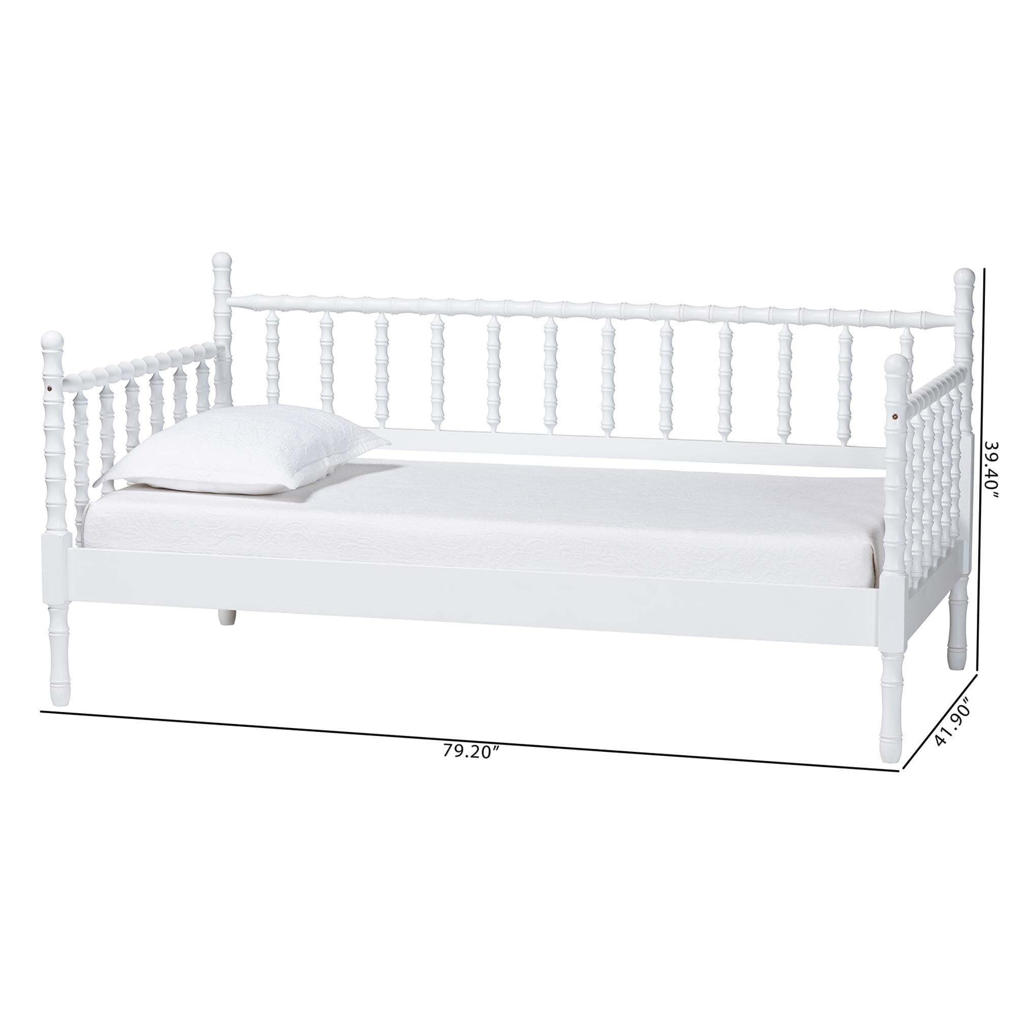 Baxton Studio Laurent Mid-Century Daybed, Twin, White
