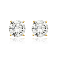 thumbnail image 5 of 14K Solid Yellow Gold 10mm Cubic Zirconia CZ Studs Gemstone Solitaire Earrings April Birthstone Jewelry, 5 of 10