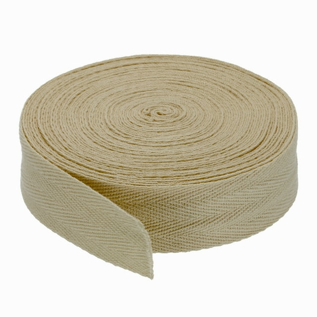 Cinta de algodón de 1"/2.5cm, 10 yardas, cinta de sesgo, cinta de ribete, cinta de herringbone, trim en color caqui