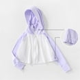 thumbnail image 6 of UPF 50+ Sun Hoodie for Girls - Kids Lightweight Cropped Zip Up Hoodie with Thumbholes & Breathable Mesh, Lavender Athletic Outdoor Jacket,Size 12-13 T, 6 of 9