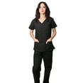 thumbnail image 5 of CALM VALLEY Women's V-Neck Scrub Top (3XL, Black), 5 of 6