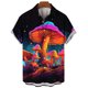 thumbnail image 3 of Camisa con estampado 3D de hongos para hombre, camisas casuales de moda de manga corta para playa, blusas de calle para hombre, camisas de gran tamaño con botones, blusas, 3 of 5