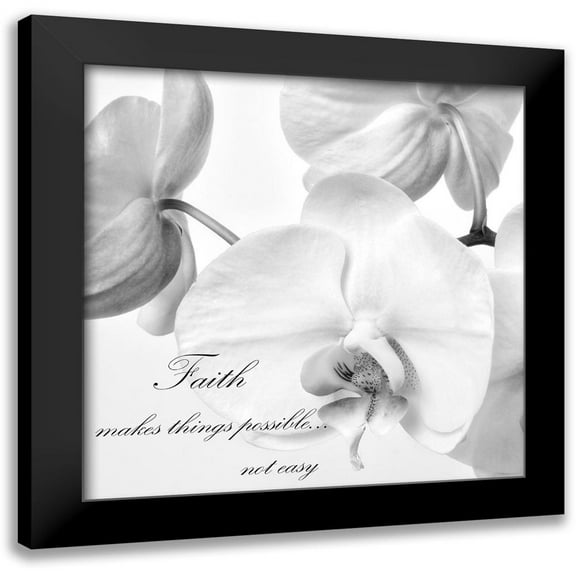 Poinski, Dianne 12x12 Black Modern Framed Museum Art Print Titled - Faith Orchids