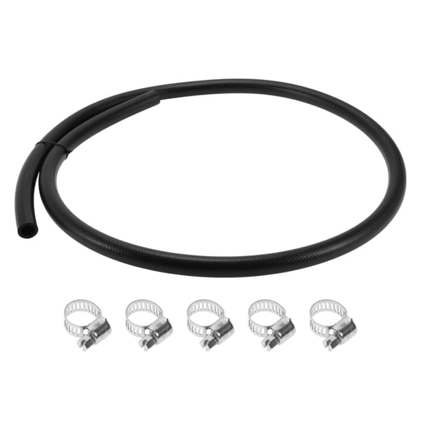 Kit de línea de combustible Unique Bargains 1/2" 5.01 pies manguera de vacío manguera de combustible automotriz con 5 abrazaderas 1 juego