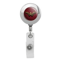 Justice League Movie Wonder Woman Logo Retractable Reel Premium Metal Chrome Badge ID Card Holder Clip