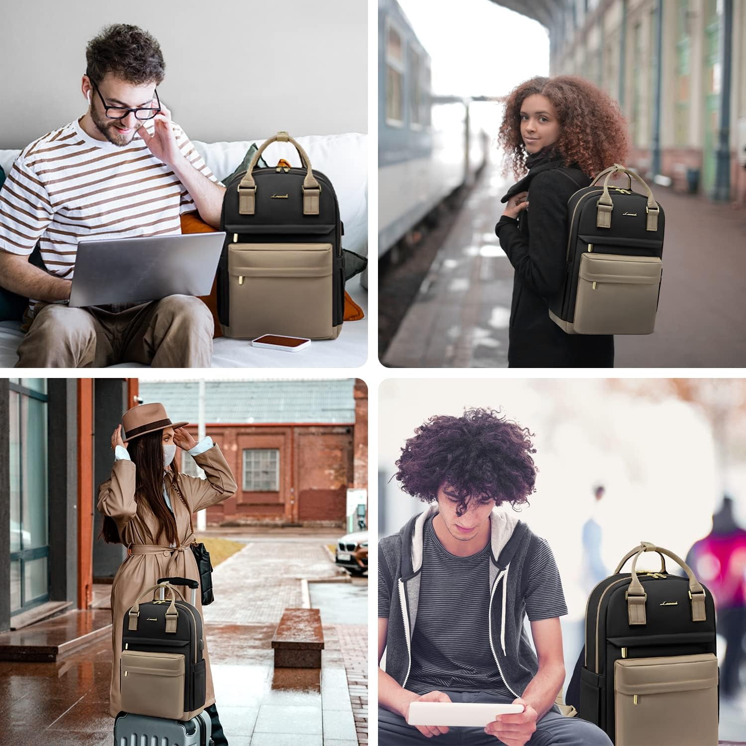 Lovevook Backpack Purses for Women,Vintage Women Teacher Laptop Backpack Nurse Bag, Multi-Function Work Travel Daypacks College Book Bag with USB Port